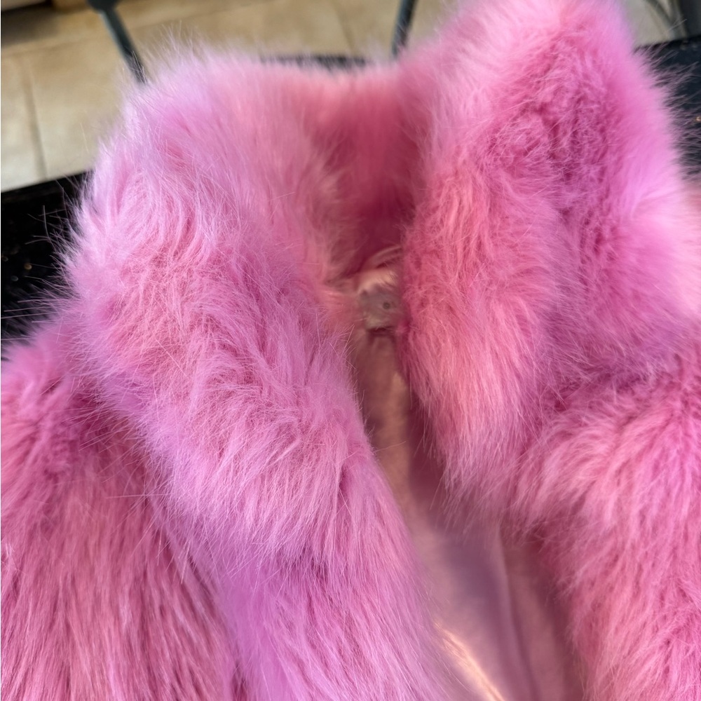 Glamorous Pink Faux Fur Jacket size M - Picture 6 of 12